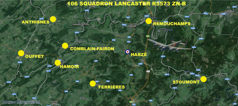 106 squadron lancaster i r5573 zn b crash location